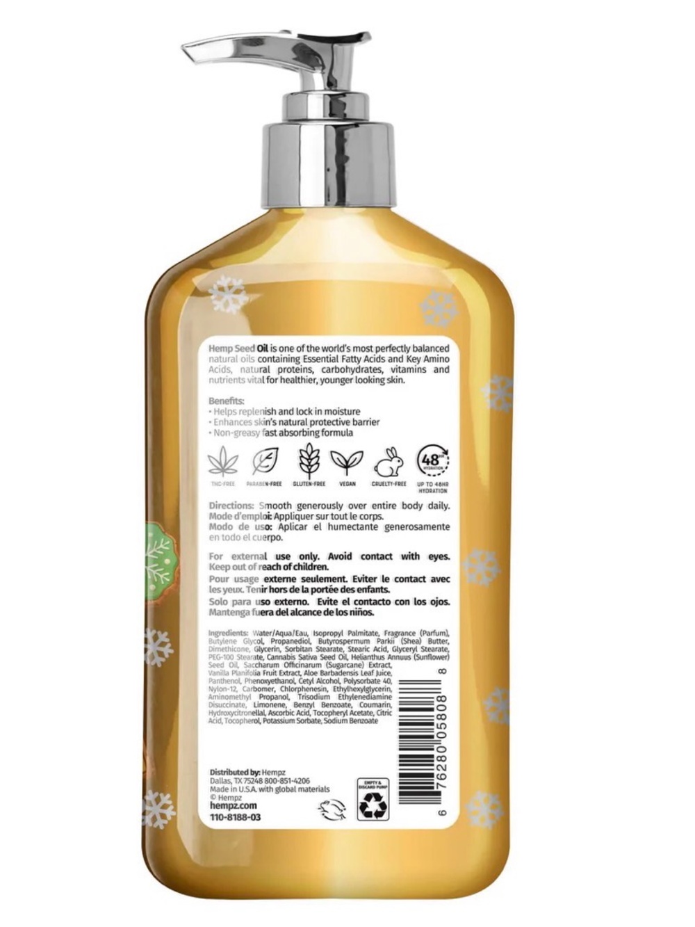Hempz Vanilla Sugar Cookie Body Moisturizer - Golden Amber - Picture 3 of 3